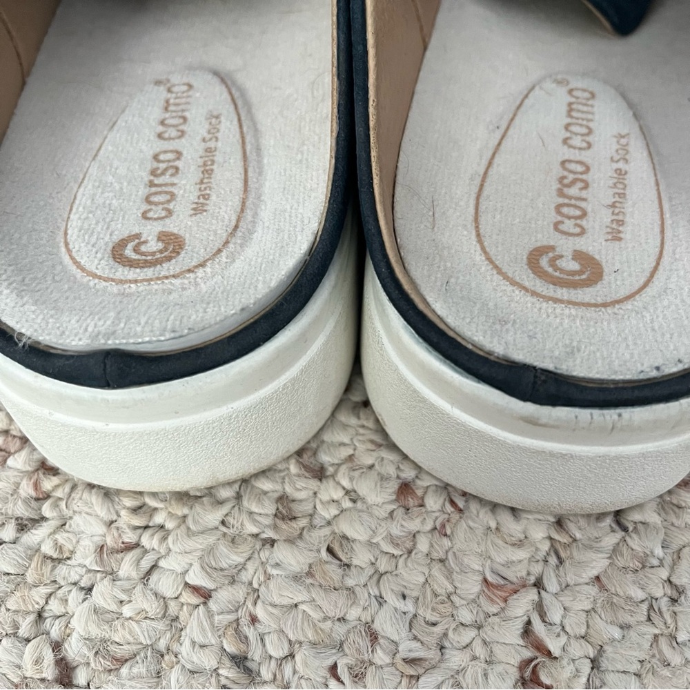 Corso Como Womens Trena Platform Slip On Mule Sneakers Size 9M navy leather - Picture 3 of 12
